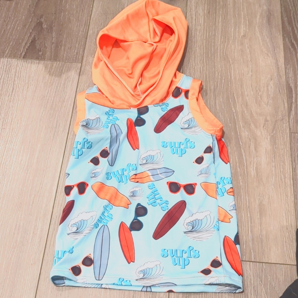 Handmade boys surf hoodie tank